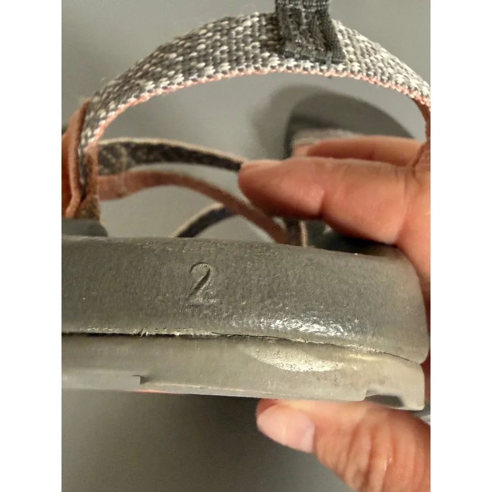 Chaco Kids Z1 Ecotread Sandals Coral Pink Grey Size 2 J180265 Hiking Water Shoes